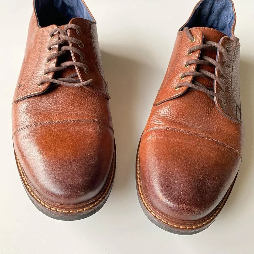 size 12 D shoes mens oxford Joseph Abboud ‎ brown leather lace up “harold”